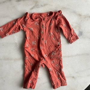 Oliver & Rain baby girl jumpsuit orange floral size 6 months